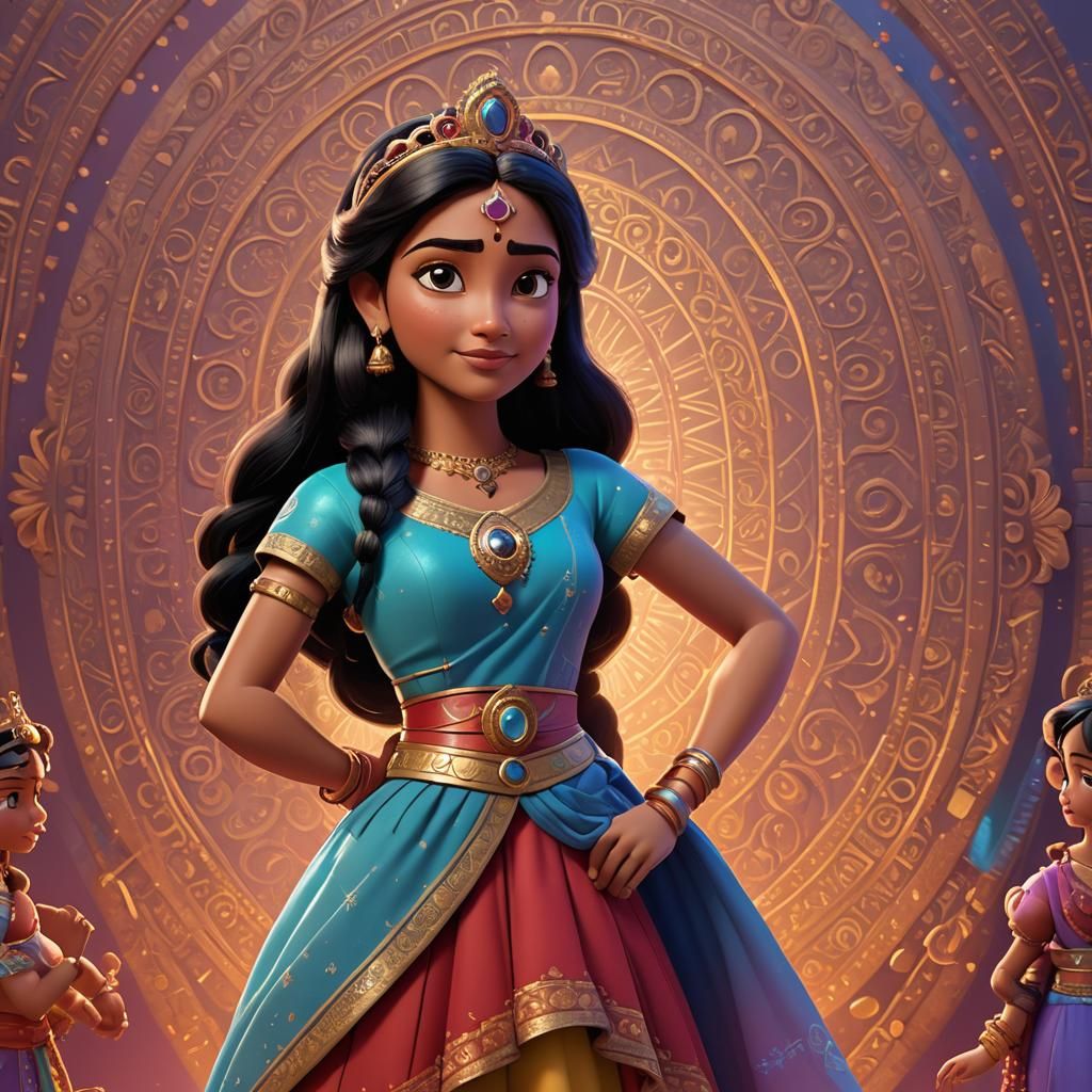 Indian Disney Princess in 3D Digital Art