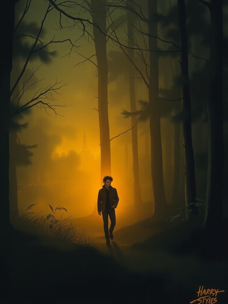 Lost Figure in Misty Forest, Wyeth, Hopper, and Beksiński St...