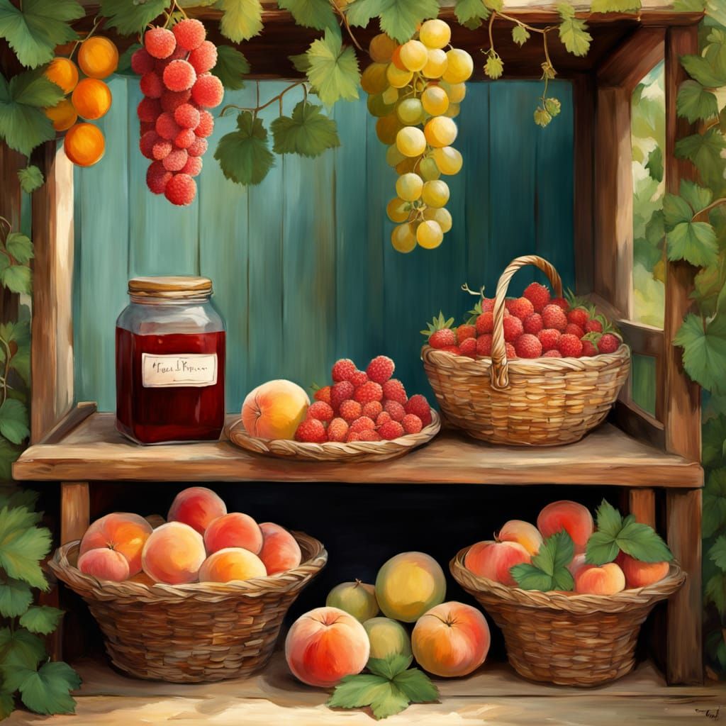 Impressionist Farmer's Kiosk at Dusk