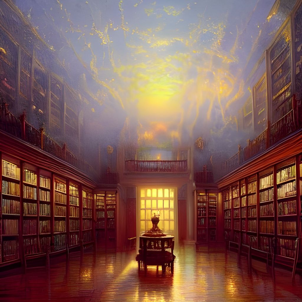 Royal Palace Library in Ethereal Fantasy Style