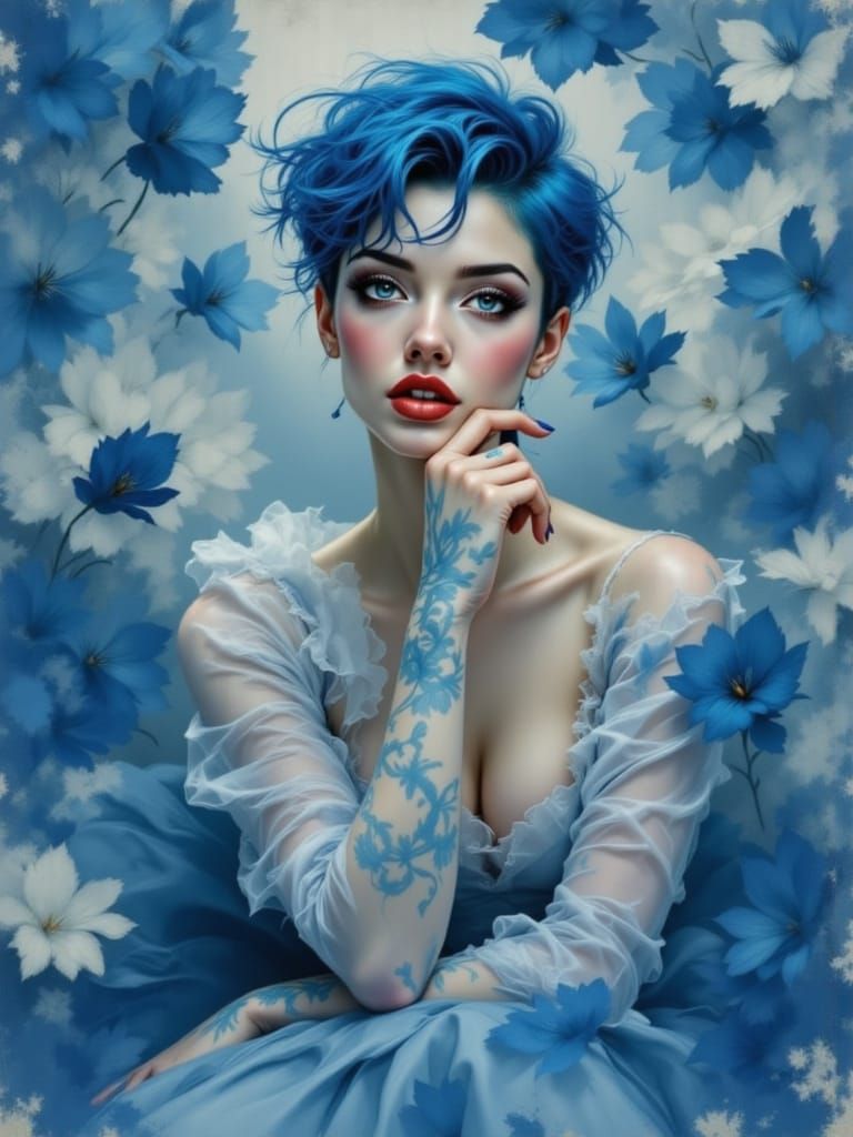 Ethereal Princess in Powder Blue Attire