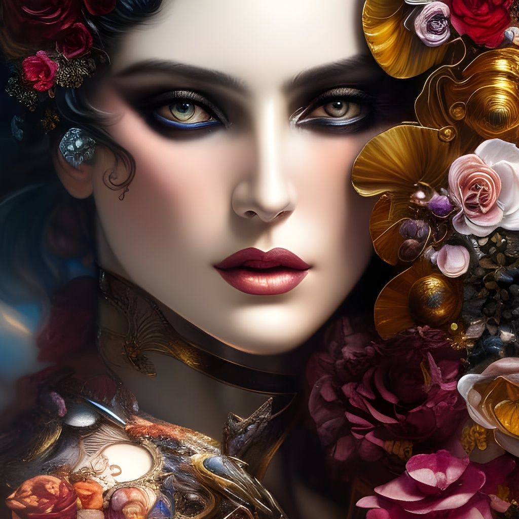 Intricate Sensual Portrait in Deep Colors