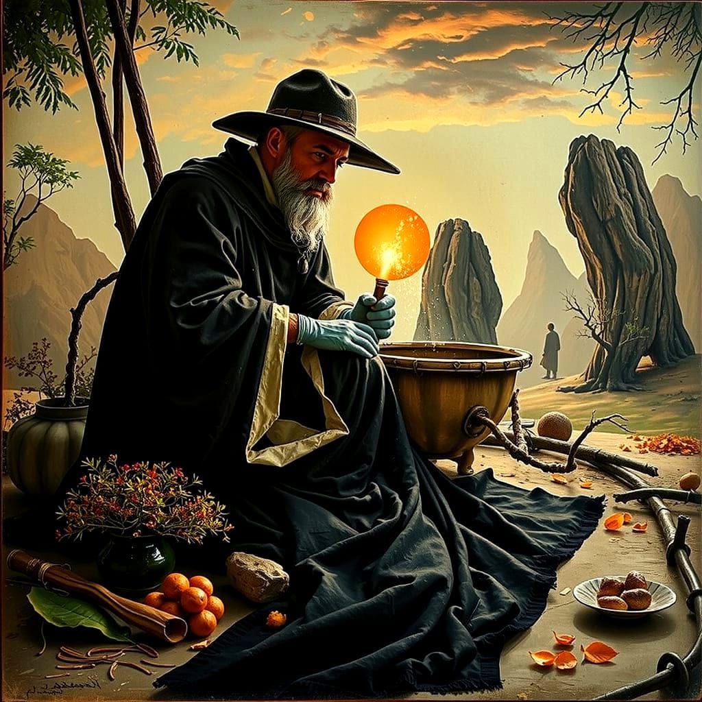 Abstract Landscape with Contrasting Colors