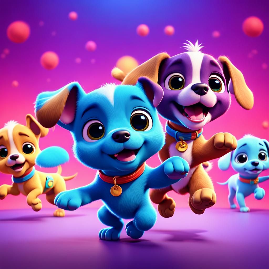 Dancing Puppies in Pixar-Style 3D Animation