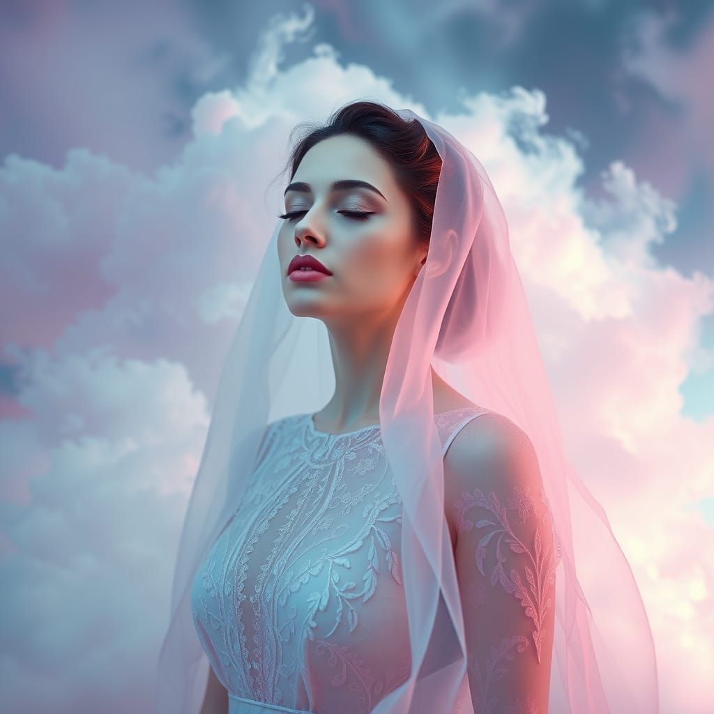 Surreal Goddess in Ethereal Aura
