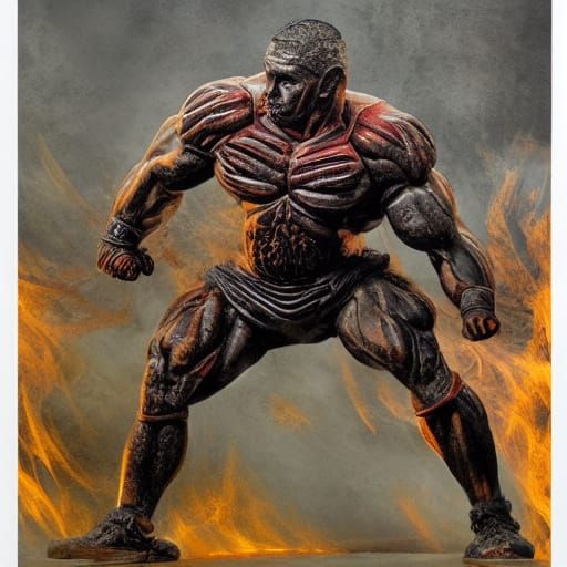 Chiseled Warrior in Athletic Glory