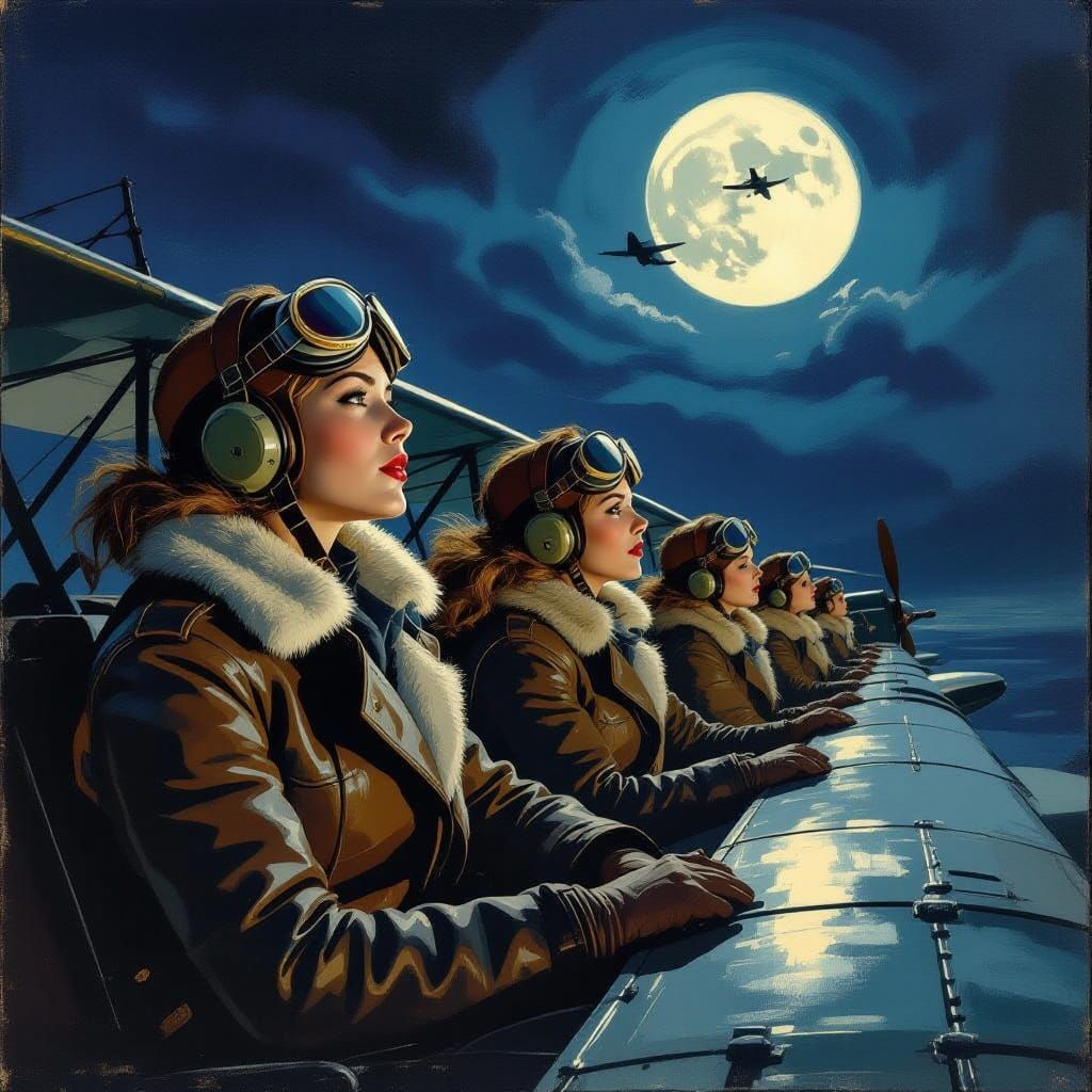 Female Pilots of the Russian Night Witches Squadron in a Con...