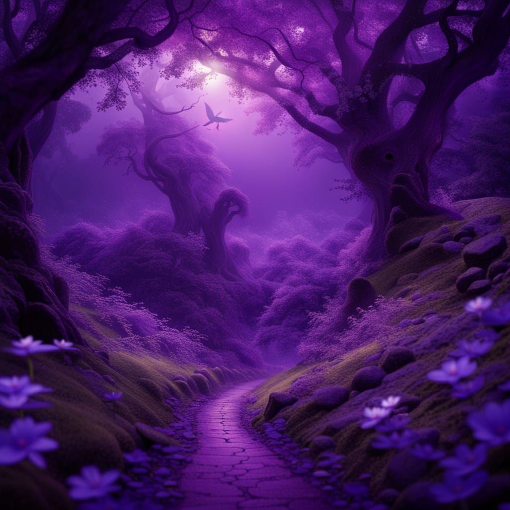 Mystical Purple Fairy Landscape