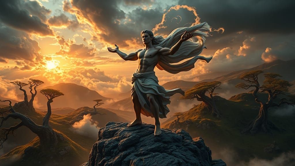 Aeolus Unleashes a Tempest in a Fantasy Landscape