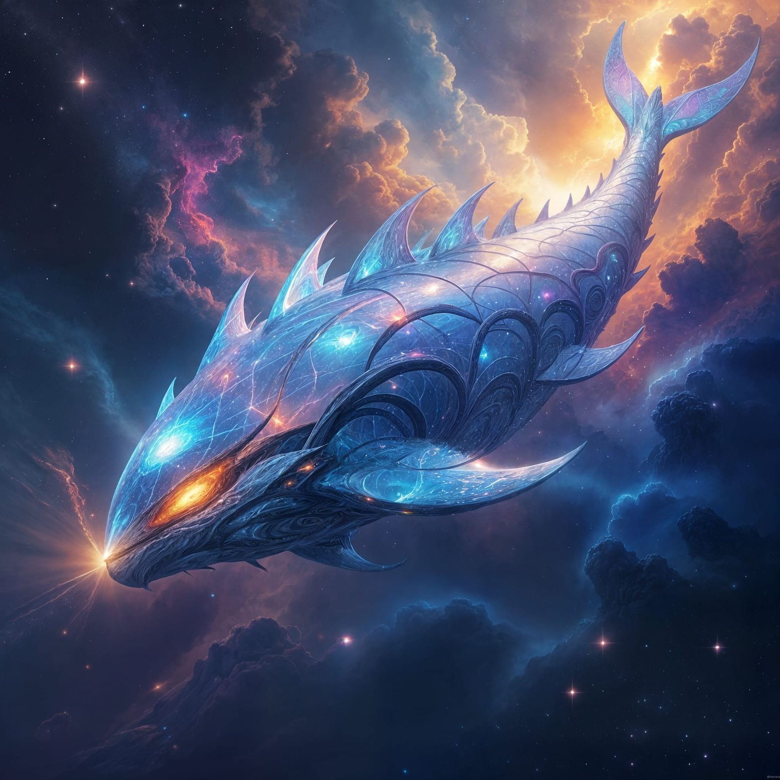 Crystalline Leviathan in Cosmic Nebula