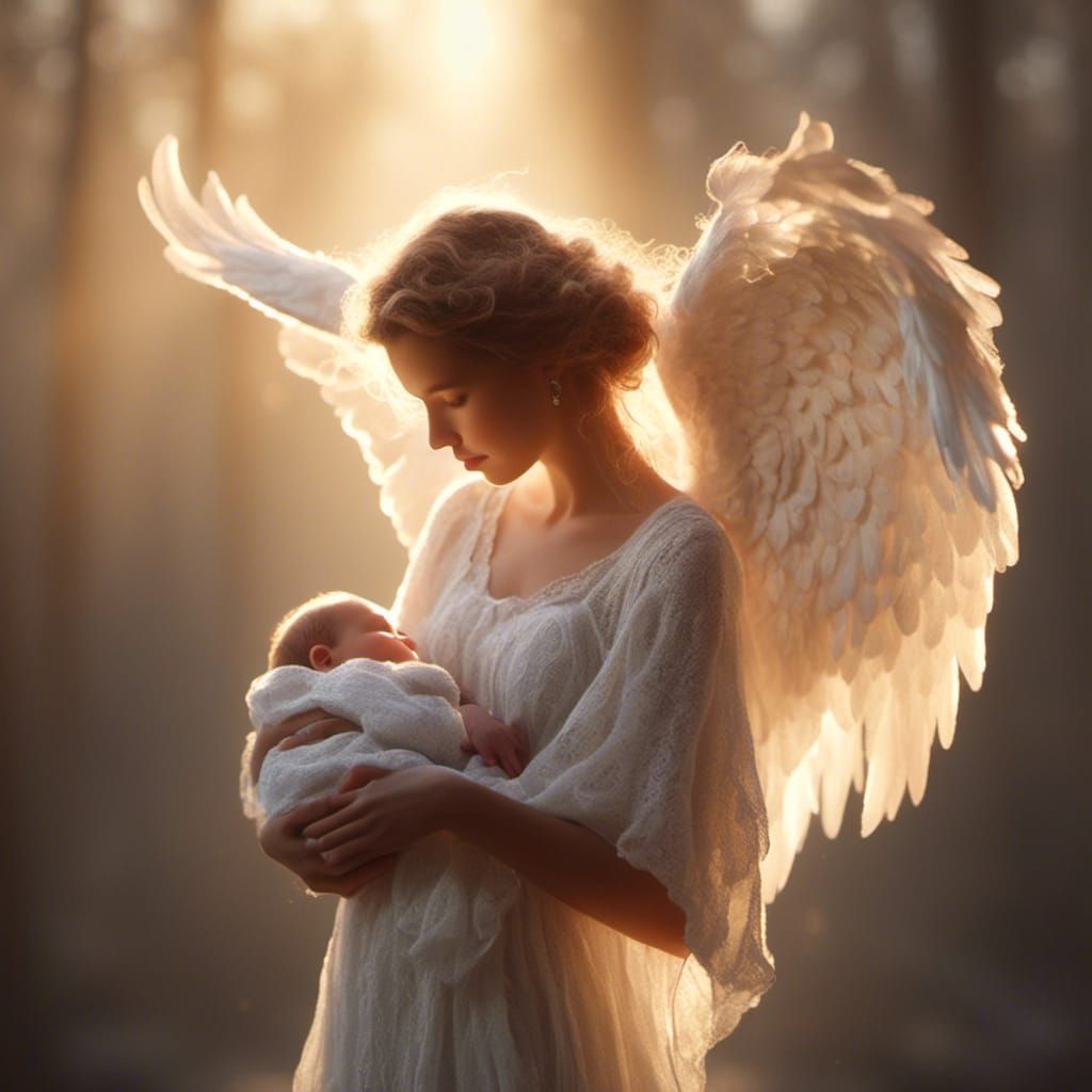 Angel and Baby in Morning Sunlight