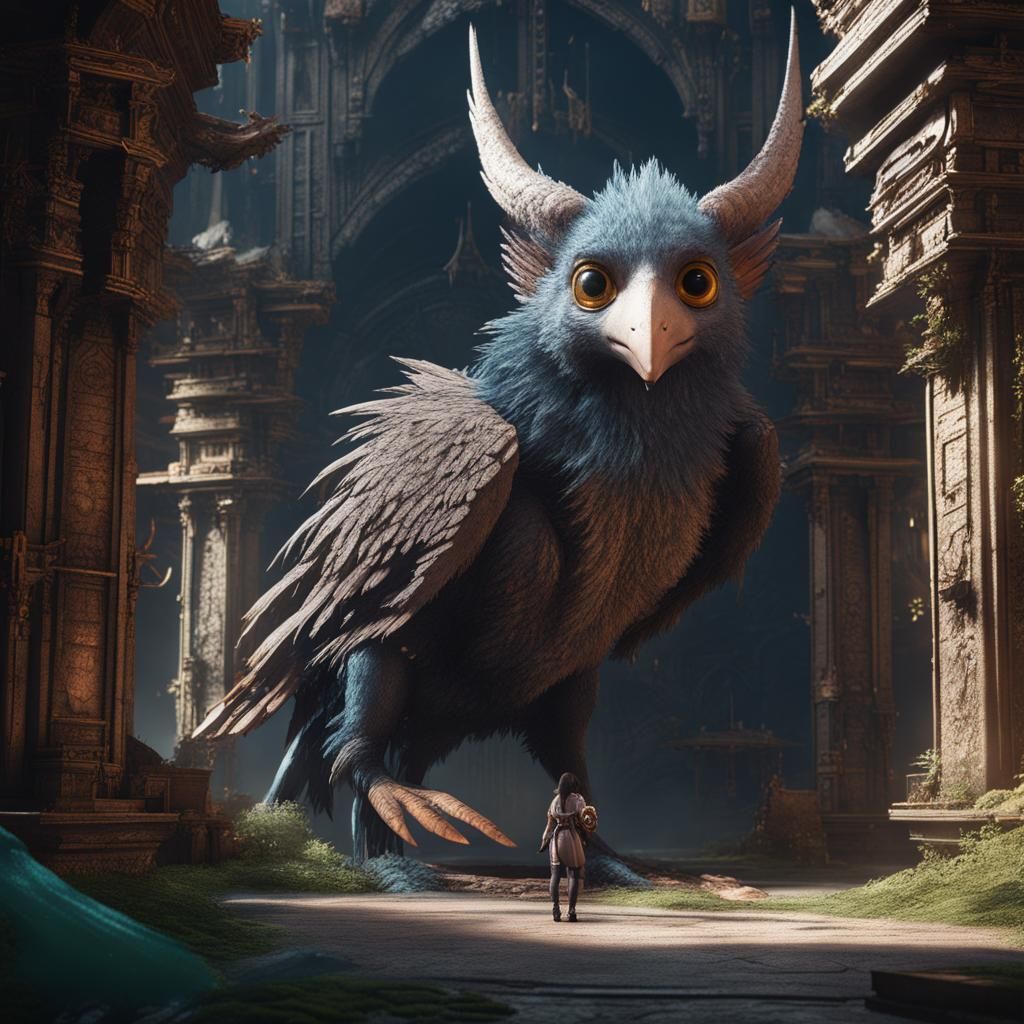 Detailed Owl Matte Painting in Deep Color