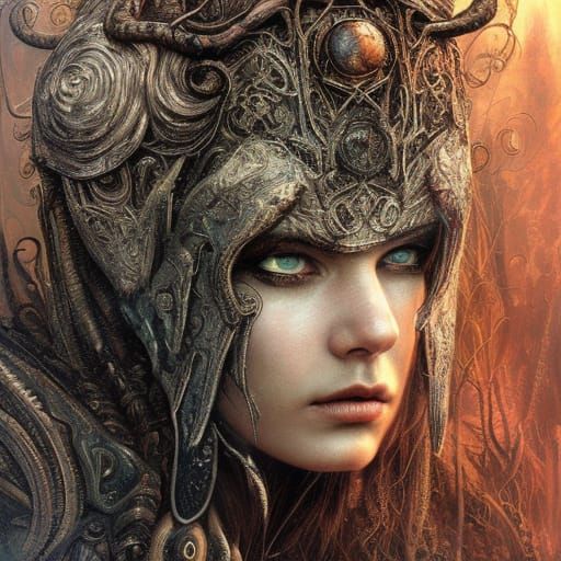 Angrboda and Midgard Serpent in Apocalyptic Wonderland