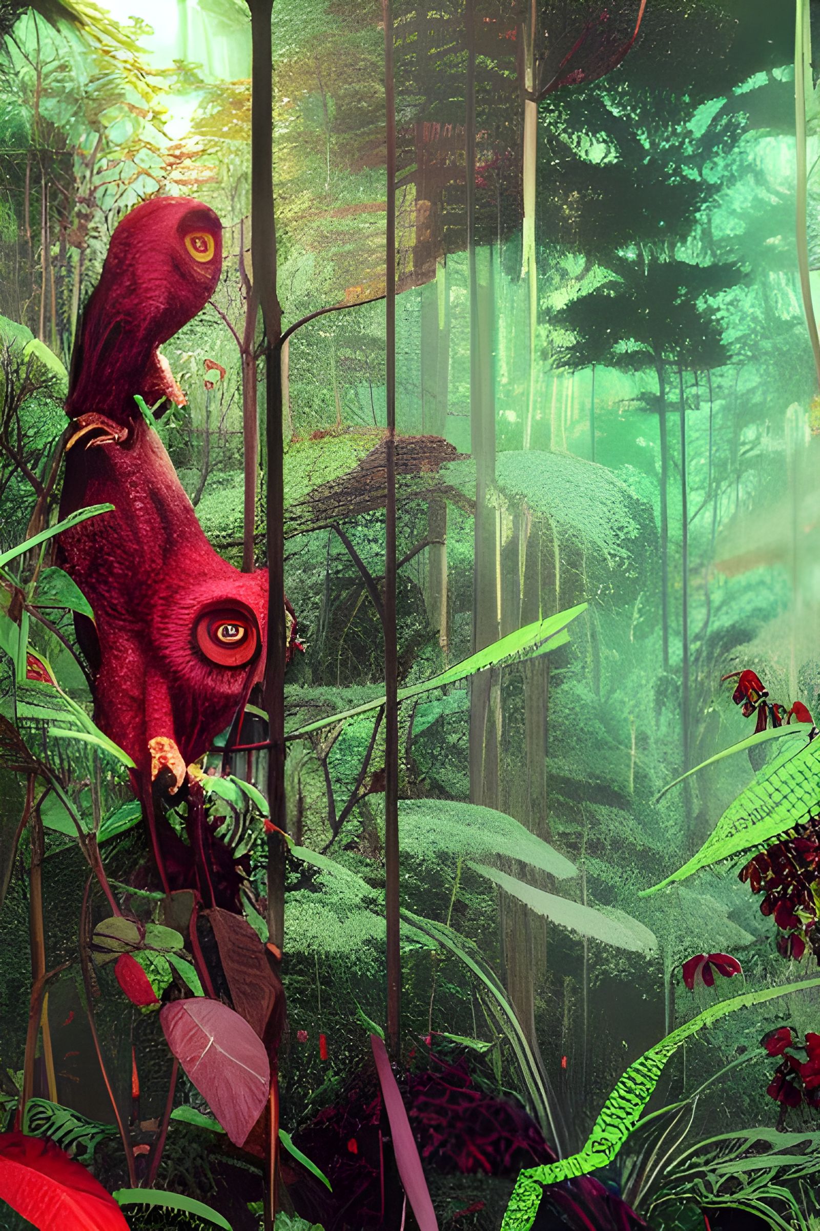 Lush Rainforest Scene with Hypercomplex Detail
