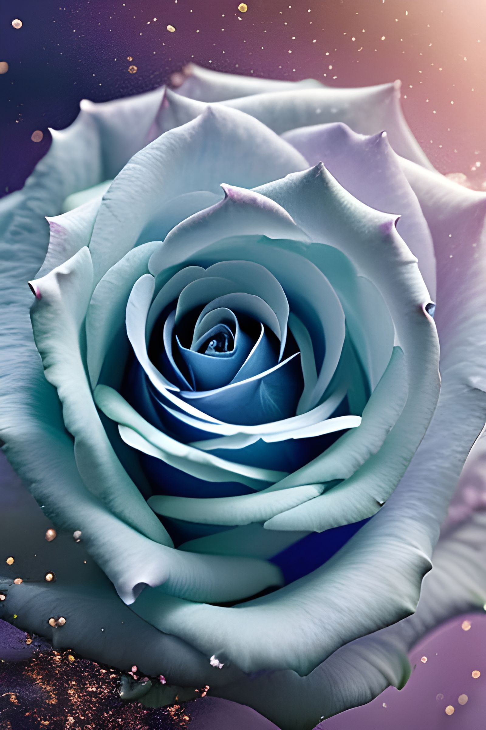 Roses in Crystal Orb with Glittering Star Trails