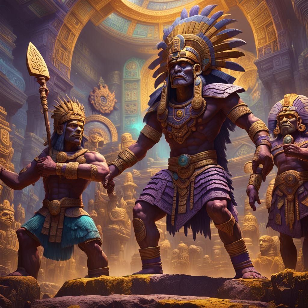 Giant Aztec Gods