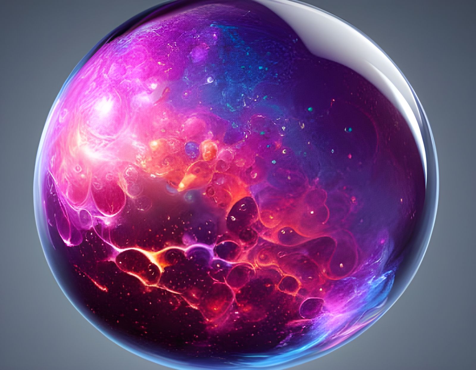 Hyperrealistic Bubble Filled with Bubbles in 8K
