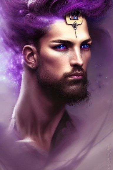 Steampunk Space Warrior Portrait in Metallic Colors