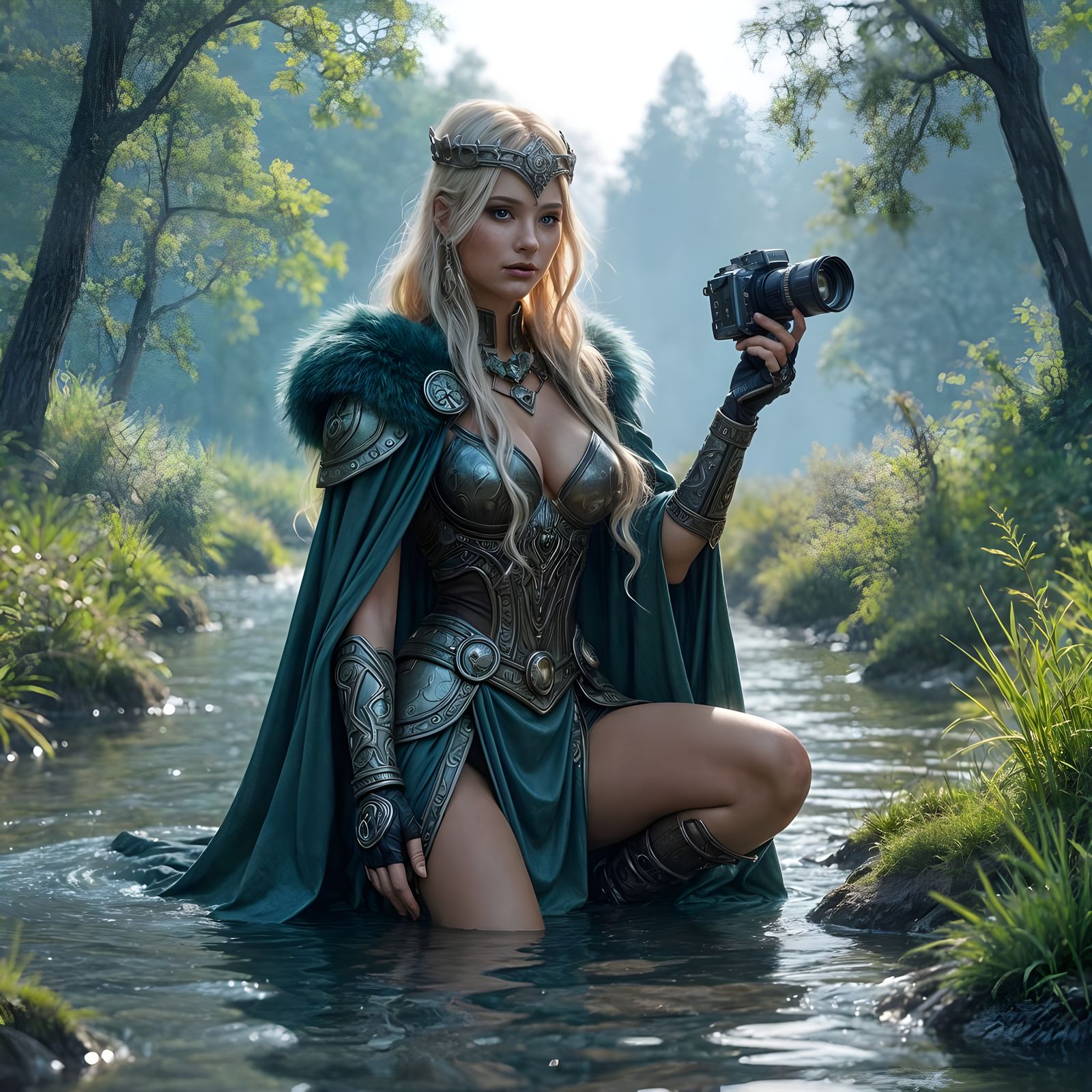 Futuristic Viking Goddess Takes Earth Photo in 3D