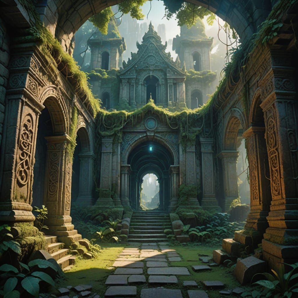 Boy Discovers Ancient Temple Secrets in Vibrant, Ethereal Wo...