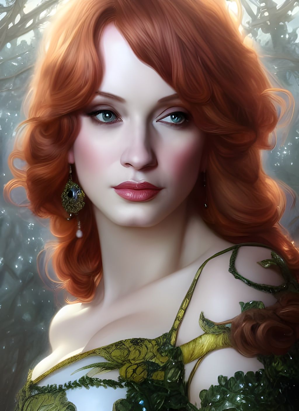 Fantasy Portrait of Woman in Art Nouveau Style
