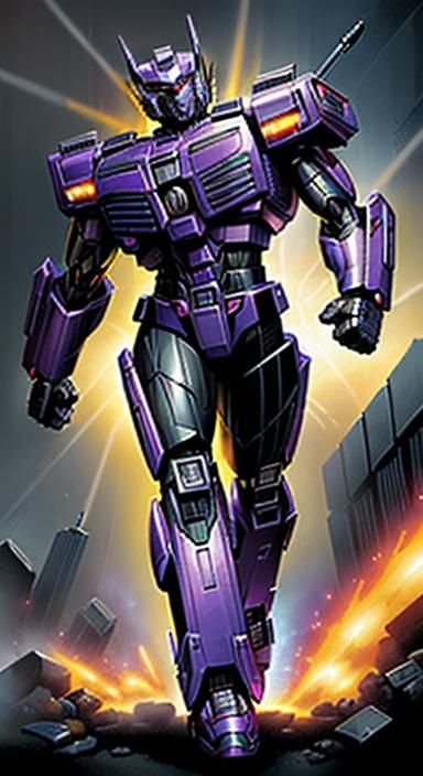 Shockwave from Transformers in Comic Book Art