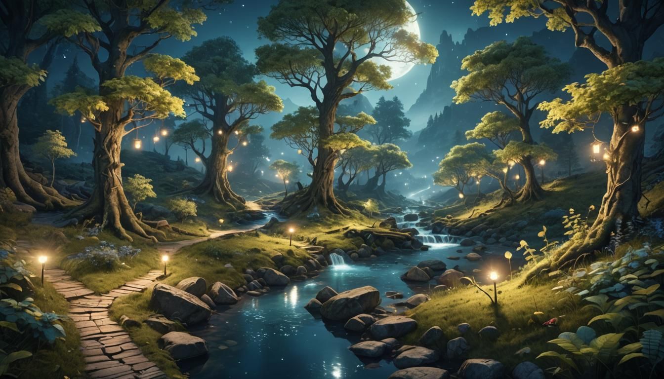 Magical fairy tale forest