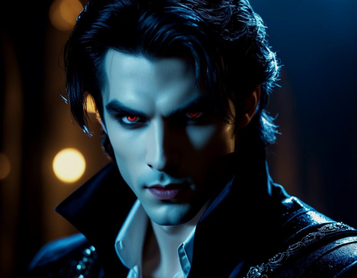 Menacing Vampire Prince in Fairycore Setting