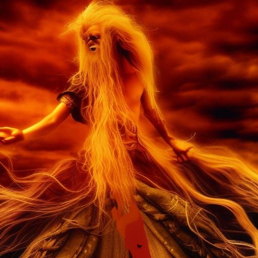 Wizard with Magical Scepter Digital Portrait