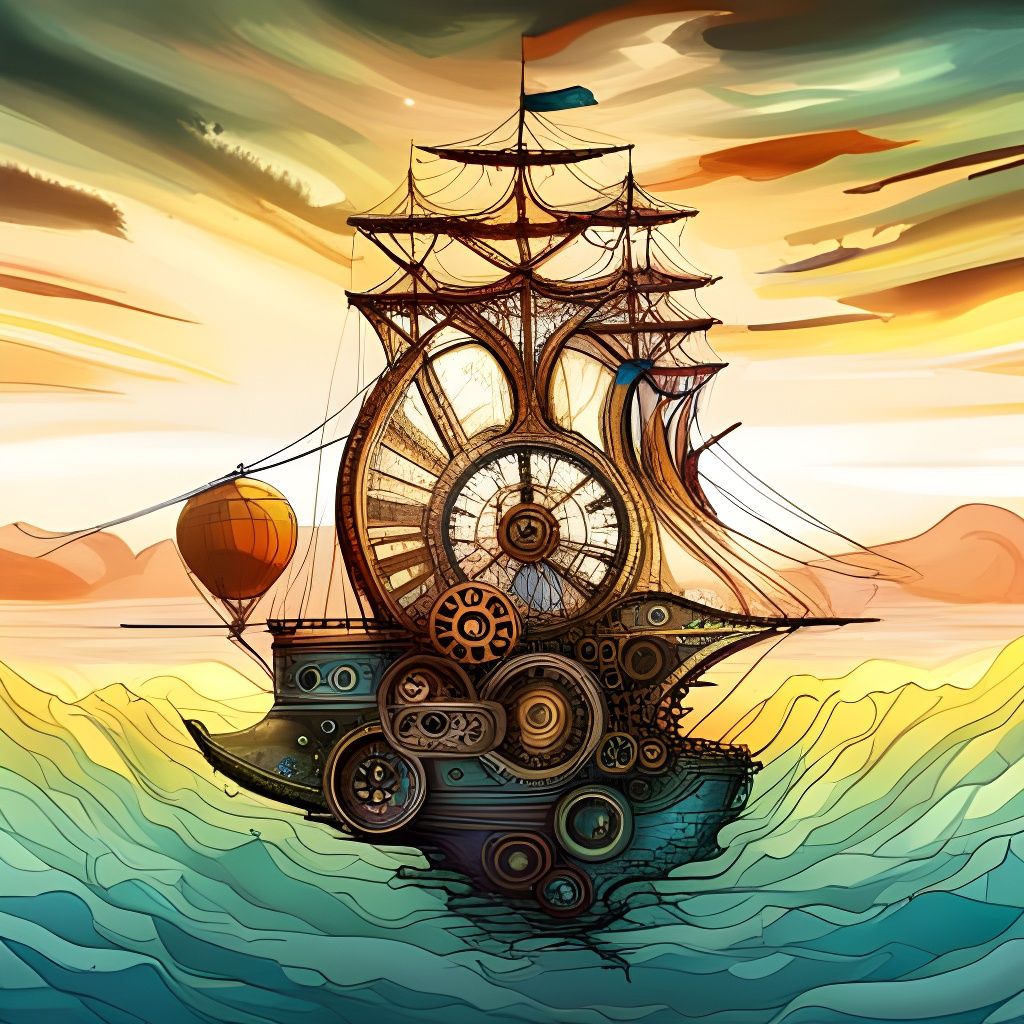 steampunk flying boat