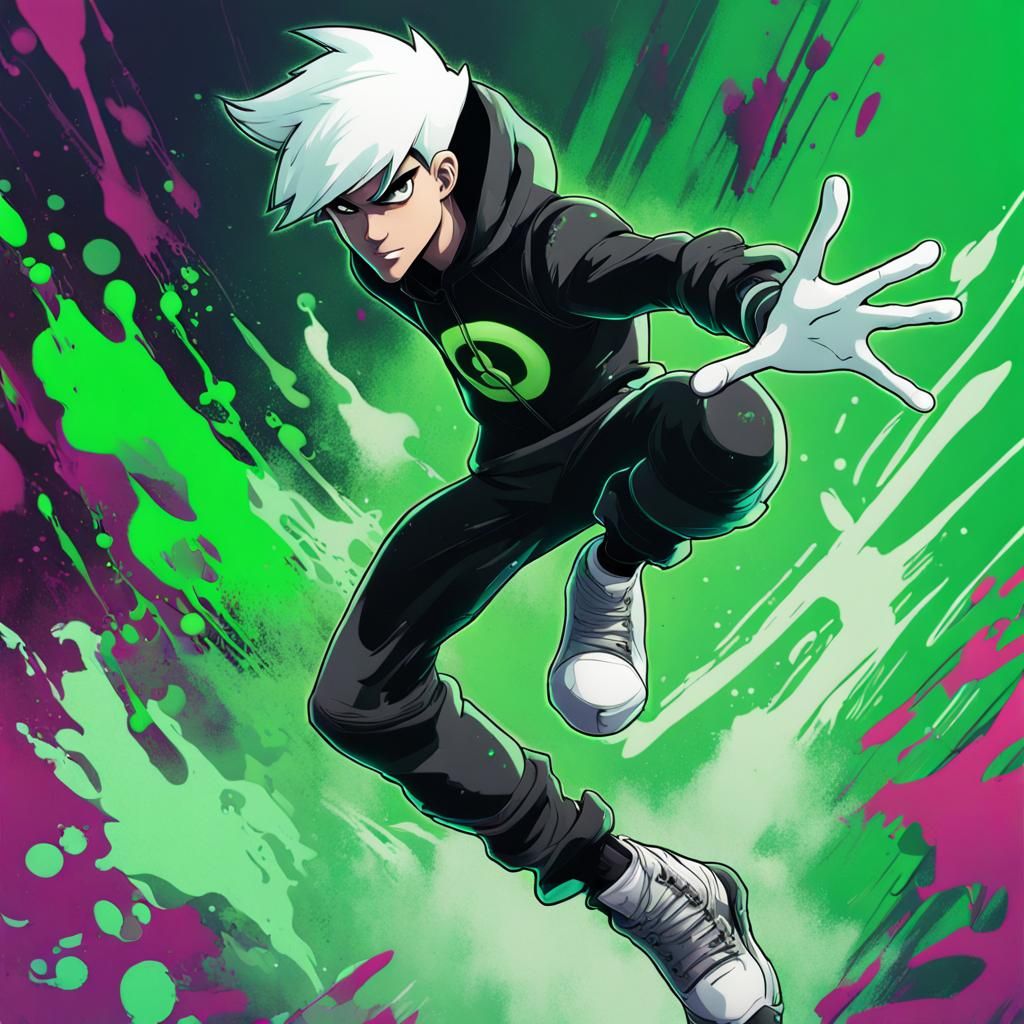 Danny Phantom Epic Pose in Anime Graffiti Style