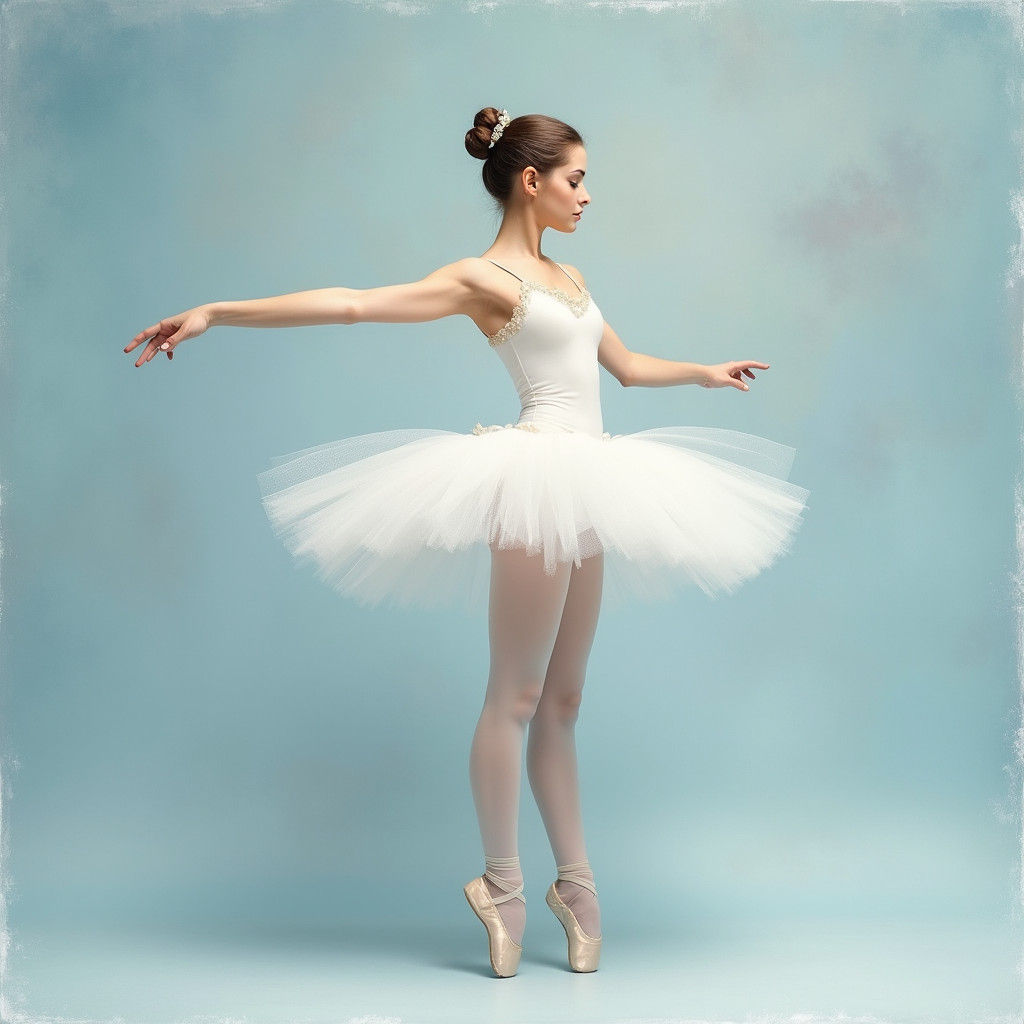 Ballet Dancer in Arabesque Pose: Impressionist Style