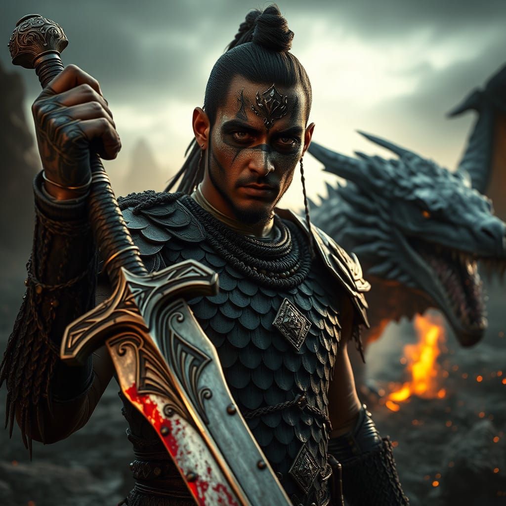 Apocalypse Warrior Triumphs in Gritty Fantasy Landscape