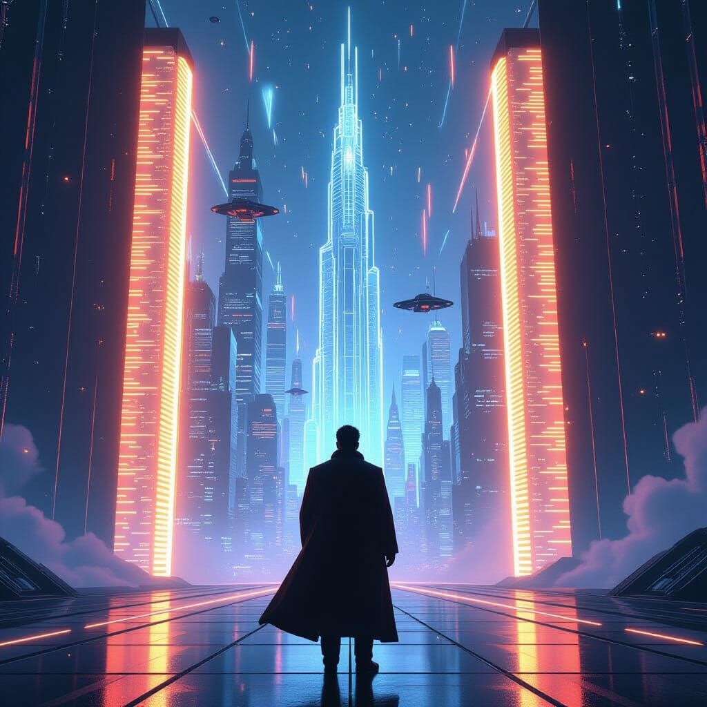 Radiant Gates Reveal Futuristic Cityscape