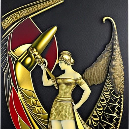 Art Nouveau Valkyrie in Lalique Glass Style