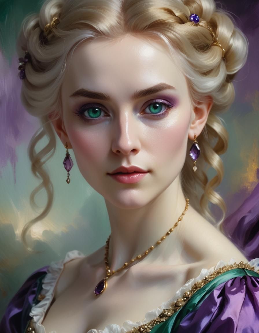 Elegant Elf Portrait in an 18th-Century Style