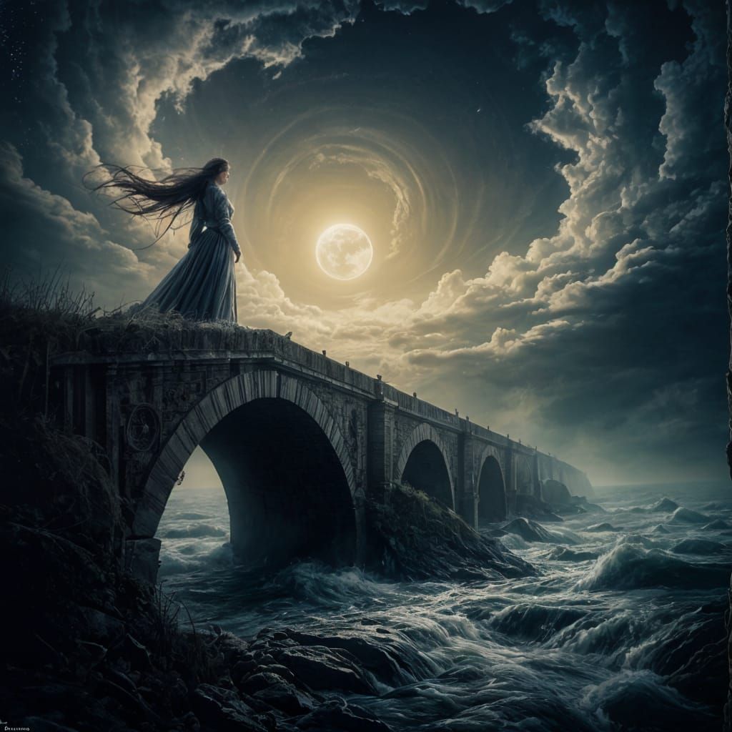 Eustacia Vye, a Woman of Mystery, Stands on a Stormy Bridge,...