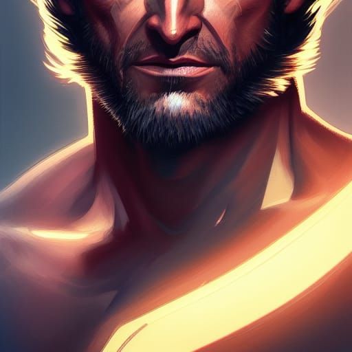 Hyperdetailed Wolverine Portrait in Art Nouveau Style