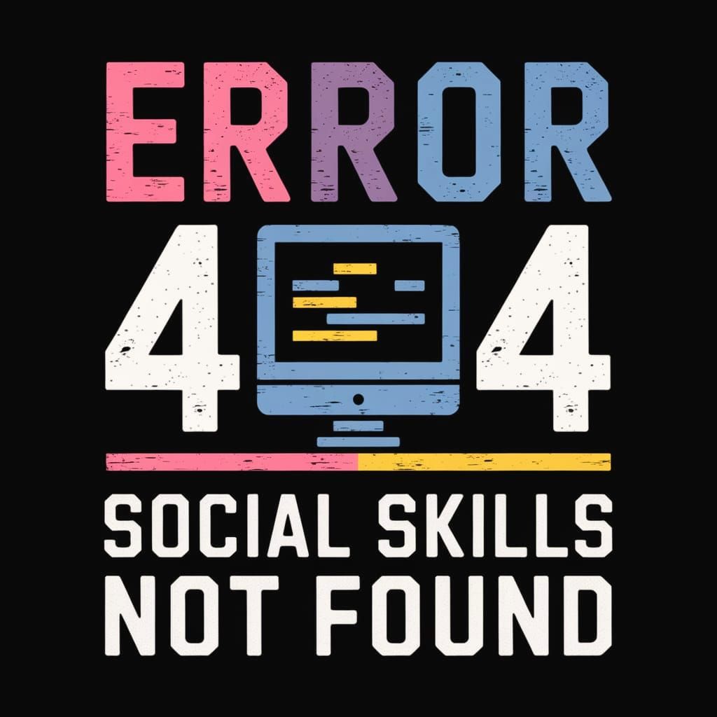 "Error 404: Social Skills Not Found" Slogan