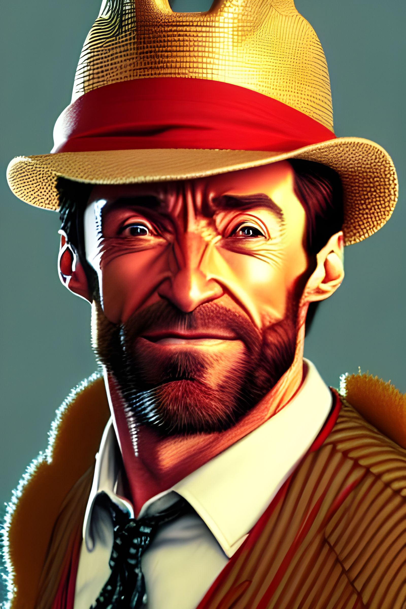 Hugh Jackman Portrait in Digital 3D Art Style