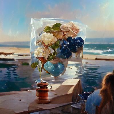 Nostalgic Summer Scene with Hydrangeas and Racing Cars