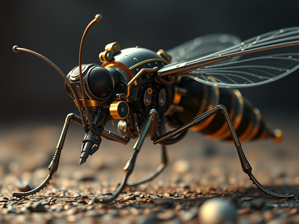 Steampunk Mechanical Mosquito with Intricate Details