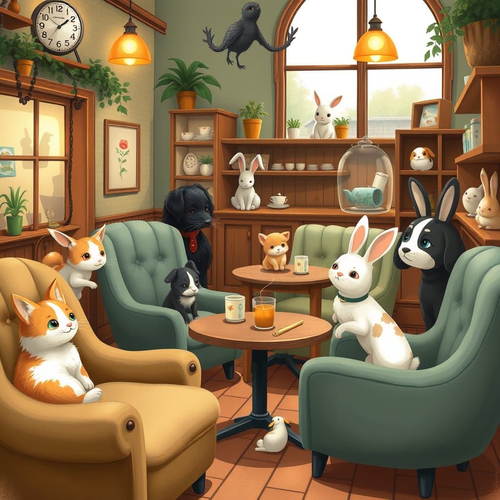 Enchanting Animal Cafe in Whimsical Style