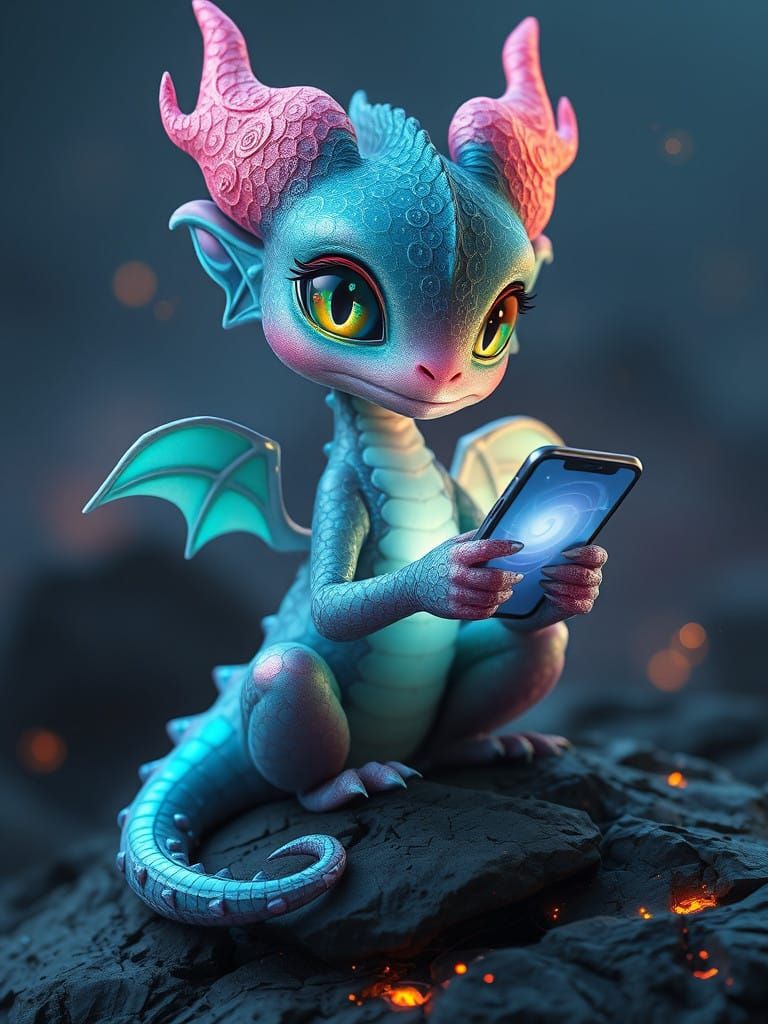 Whimsical Fantasy Dragon Kin in Pastel Hues