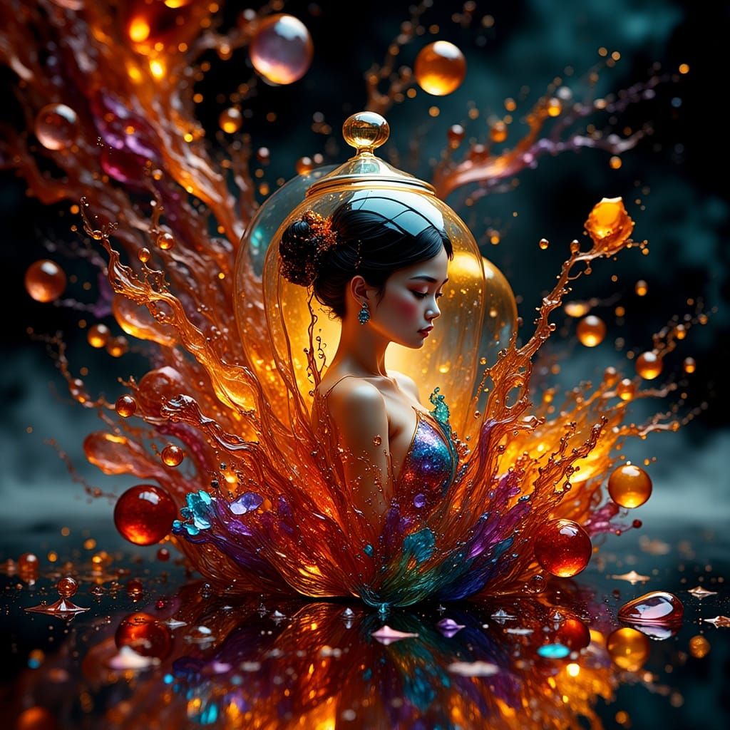 Surreal Still Life with Floating Objects and Portrait