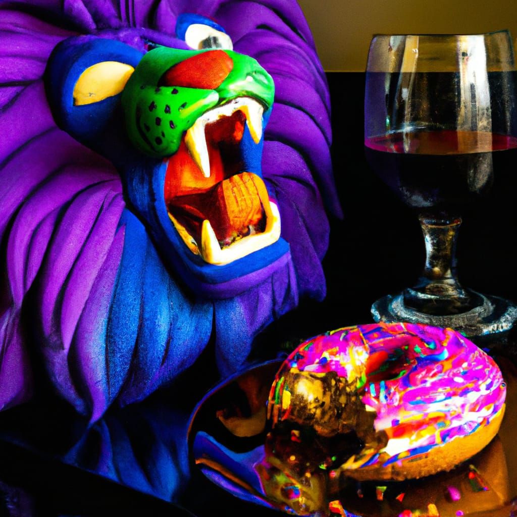 Purple Lion's Donut and Wine Fantasy