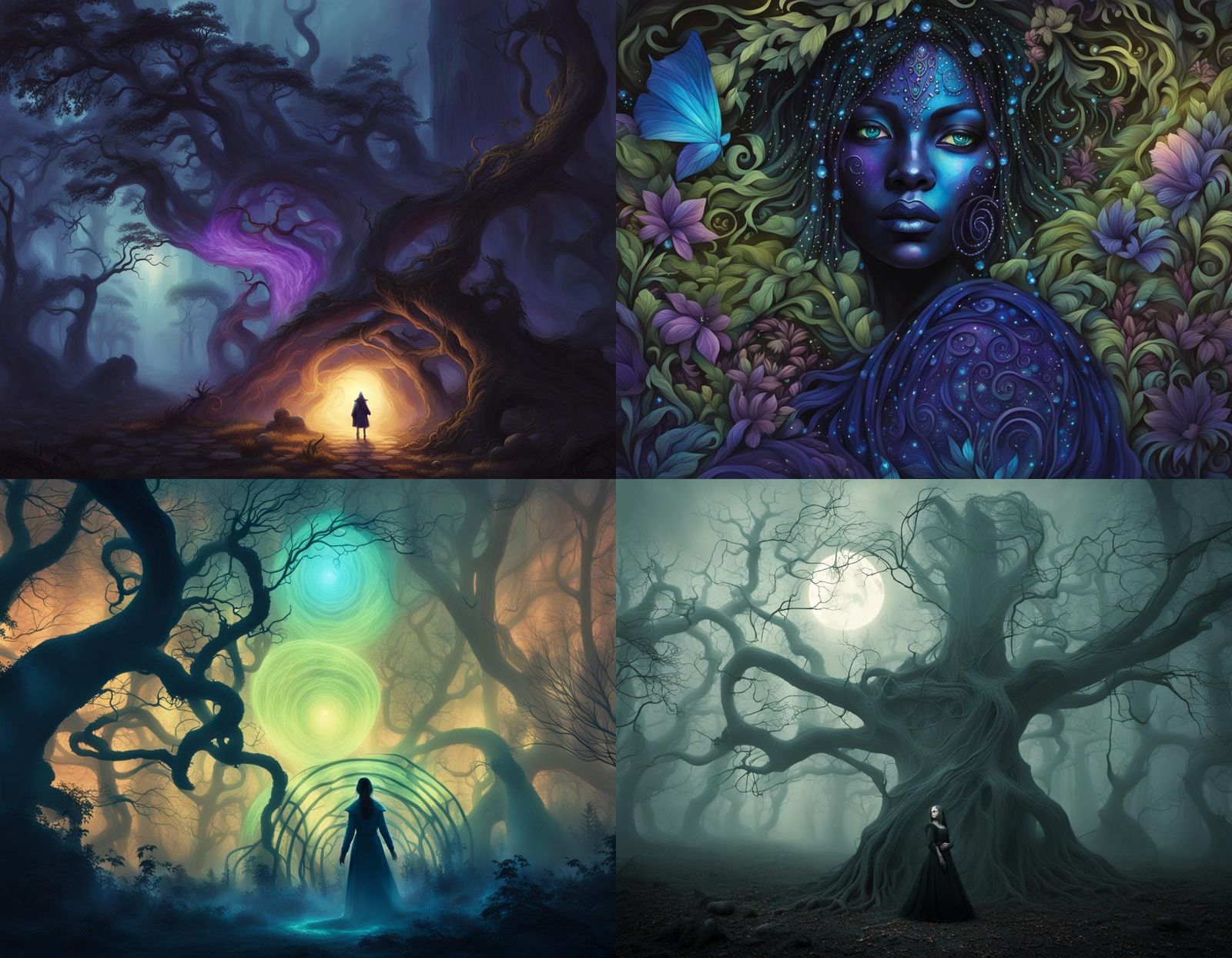 Fantastical Dark Landscape in Detailed Matte Painting Style