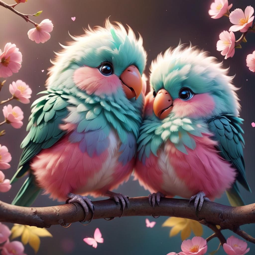 Whimsical Lovebirds on ArtStation