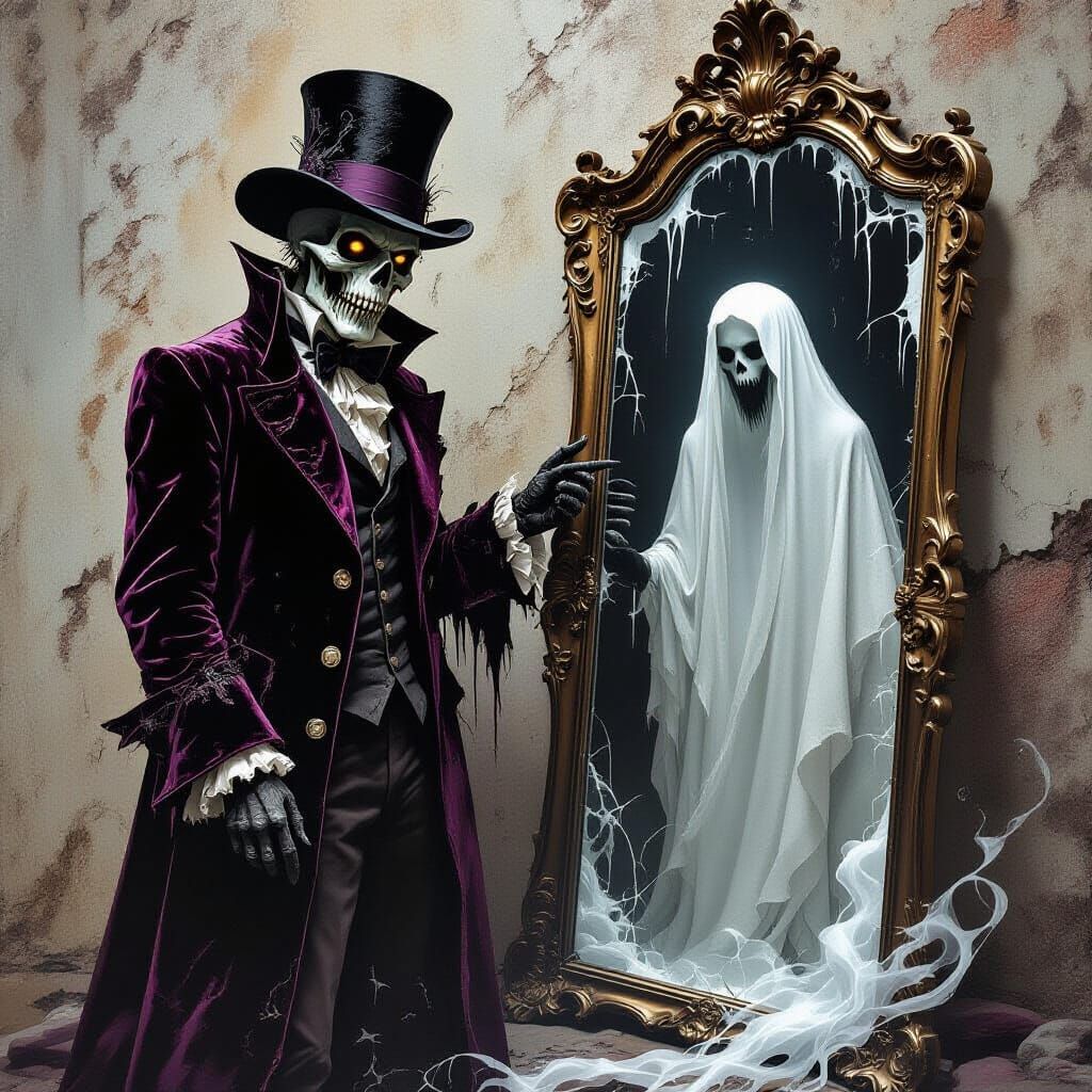 Zombie Ring Leader with Ghost in Renaissance Style