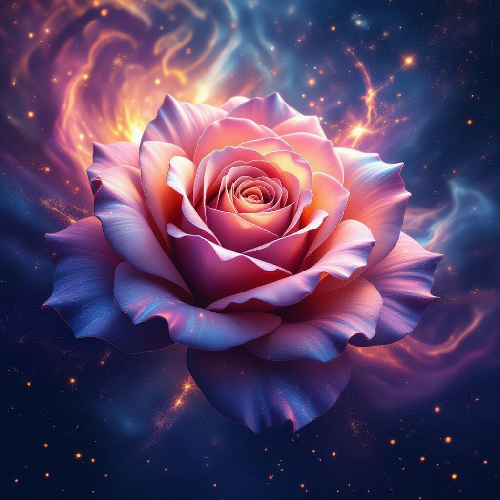 Cosmic Rose of Galaxies and Stardust in Deep Space